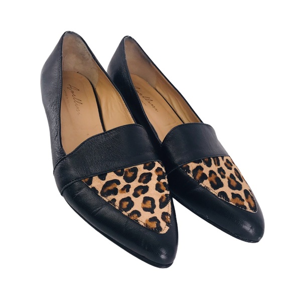 Avellini Shoes Avellini Pointed Black Leather Flats With